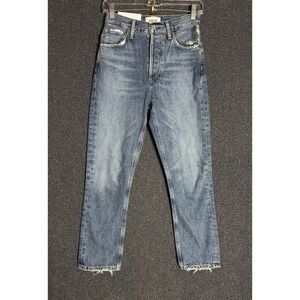 Agolde Women's 24 Riley High Rise Straight Crop Denim Jeans